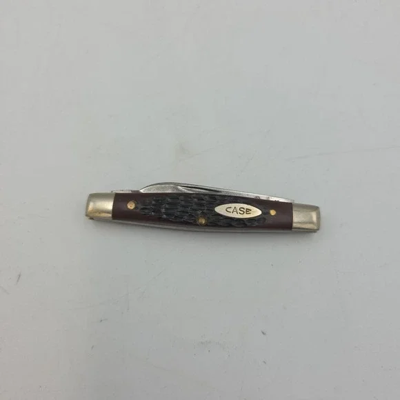 Vintage Case XX 62042 Pen Knife Jigged Delrin Handle 2 Blade Knife 4 Dot